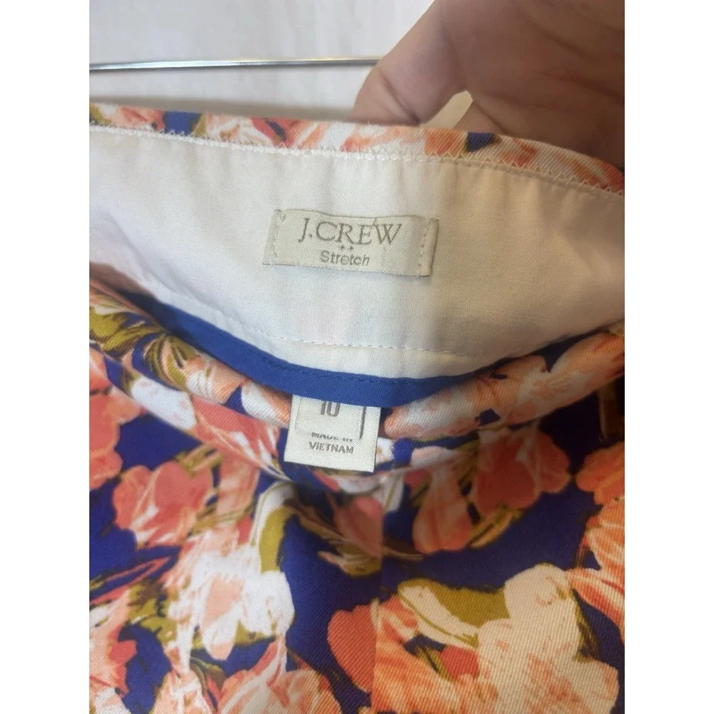 J. Crew‎ Royal Blue Orange Floral Shorts Size 10 V30